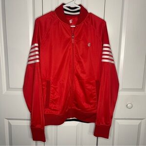 Rocawear Red Track Jacket Size Medium Full Zip Logo Stripes Hip Hop Streetwear